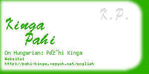 kinga pahi business card